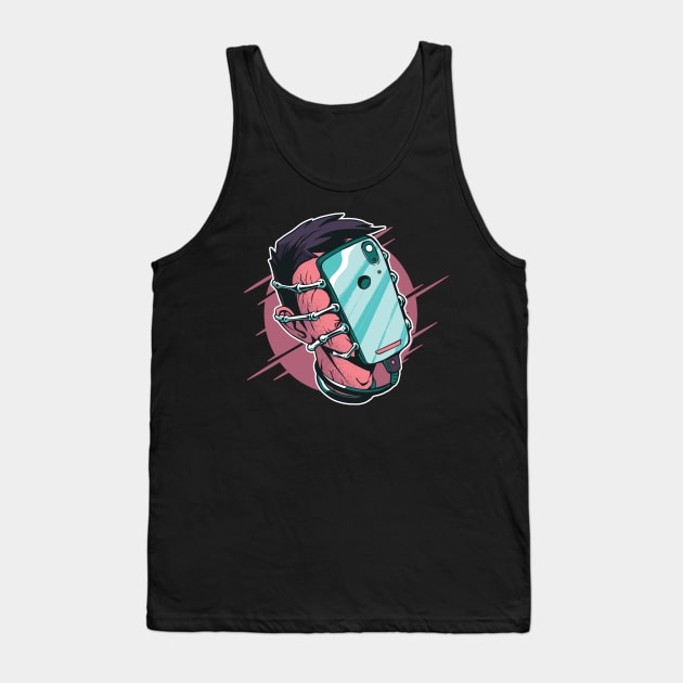 Phone Facehugger Tank Top by Hmus